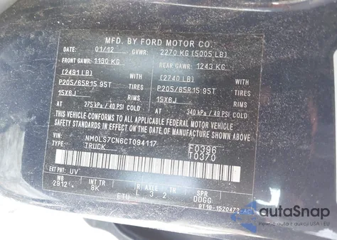 2012 Ford Transit Connect Xl z USA, uszkodzony, nr VIN NM0LS7CN6CT094117